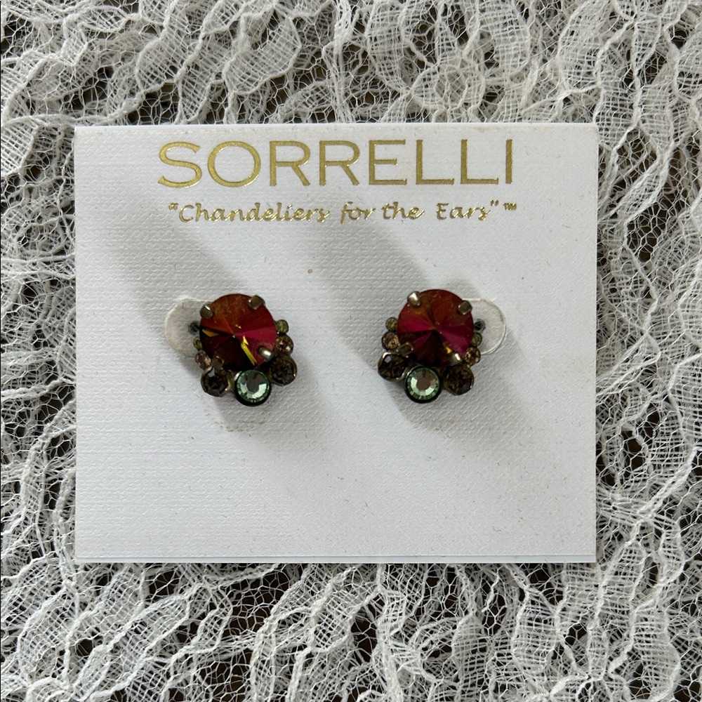 Sorrelli Ruby And Emerald Stud Earrings - image 1